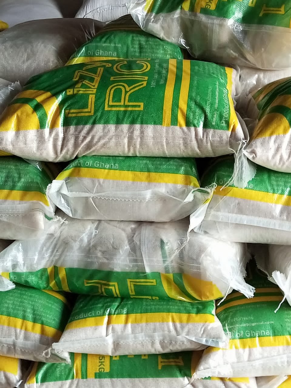 Stacked Lizzy Rice bags